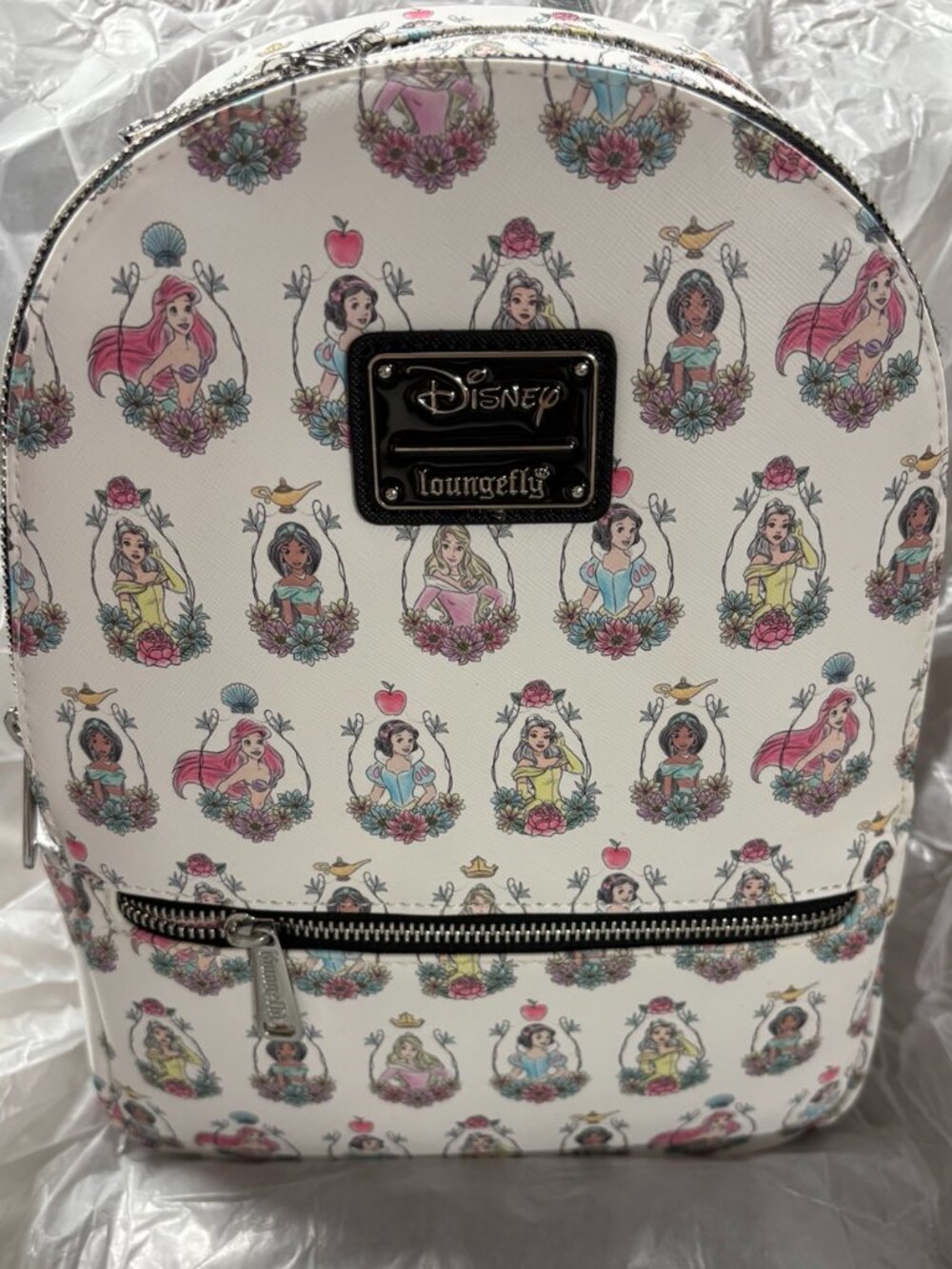 Disney Loungefly Princess AOP Floral Mini Backpack NWT